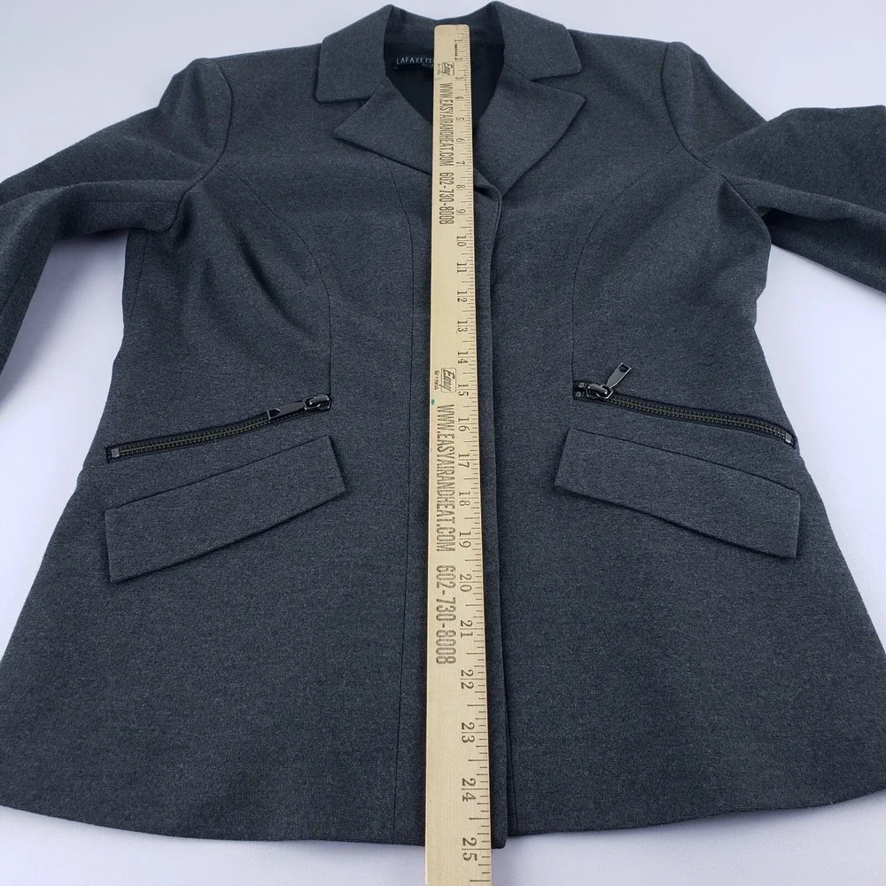 Lafayette 148 Blazer Women's‎ Size 2 Gray Long Sleeve Button Stretch Suit Jacket